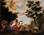 Francesco Albani  - Bilder Gemälde - The Rest during the Flight into Egypt