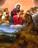 Francesco Albani  - Bilder Gemälde - Virgin and Child Adored by Saint Fran