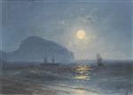 Ivan Aivazovsky - Bilder Gemälde - A Moonlit Night