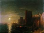 Ivan Aivazovsky - Bilder Gemälde - A Moonlit Night in Constantinople