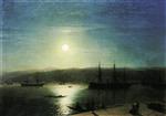 Ivan Aivazovsky - Bilder Gemälde - A Moonlit Night on the Bosphorus