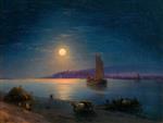 Ivan Aivazovsky - Bilder Gemälde - A Moonlit Night on the Dnieper