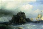 Ivan Aivazovsky - Bilder Gemälde - A Rocky Island