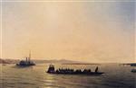 Ivan Aivazovsky  - Bilder Gemälde - Alexander II Crossing the Danube