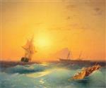 Ivan Aivazovsky  - Bilder Gemälde - American Ships off the Rocks of Gibraltar