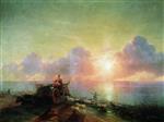 Ivan Aivazovsky  - Bilder Gemälde - Bathing the Sheep