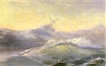 Ivan Aivazovsky  - Bilder Gemälde - Bracing the Waves