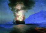 Ivan Aivazovsky  - Bilder Gemälde - Exploding Ship