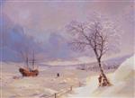 Ivan Aivazovsky  - Bilder Gemälde - Frozen Bosphorus Under Snow