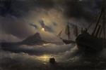 Ivan Aivazovsky  - Bilder Gemälde - Gibraltar by Night