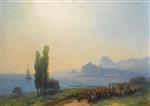 Ivan Aivazovsky  - Bilder Gemälde - Greeting the Emperor in Sudak