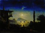 Ivan Aivazovsky  - Bilder Gemälde - Moonlit Night in Crimea, Gurzuf