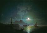 Ivan Aivazovsky  - Bilder Gemälde - Naples at Night,. Vesuvius
