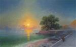 Ivan Aivazovsky  - Bilder Gemälde - Promenade at Sunset