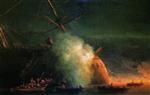 Ivan Aivazovsky  - Bilder Gemälde - Russian Cutters Attack a Turkish Warship