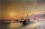 Ivan Aivazovsky  - Bilder Gemälde - Russian Sailors Capture a Turkish Boat and Release Captive Women