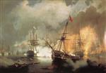 Ivan Aivazovsky  - Bilder Gemälde - Sea Battle near Navarine
