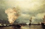 Ivan Aivazovsky  - Bilder Gemälde - Sea Battle near Vyborg
