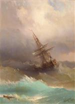 Ivan Aivazovsky  - Bilder Gemälde - Ship in the Stormy Sea
