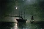 Ivan Aivazovsky  - Bilder Gemälde - Ships at Night