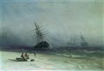 Ivan Aivazovsky  - Bilder Gemälde - Shipwreck on the North Sea