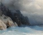 Ivan Aivazovsky  - Bilder Gemälde - Shipwreck Survivors on a Rocky Path