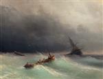 Ivan Aivazovsky  - Bilder Gemälde - Storm on the Sea