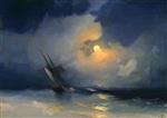 Ivan Aivazovsky  - Bilder Gemälde - Storm on the Sea at Night