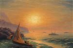 Ivan Aivazovsky  - Bilder Gemälde - Sunset at Sea