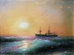 Ivan Aivazovsky  - Bilder Gemälde - Sunset at Sea