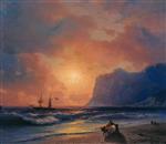Ivan Aivazovsky  - Bilder Gemälde - Sunset at Sea