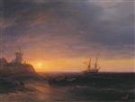 Ivan Aivazovsky  - Bilder Gemälde - Sunset at Sea-3