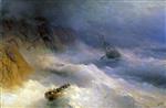 Ivan Aivazovsky  - Bilder Gemälde - Tempest by Cape Aya