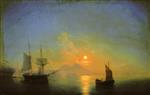 Ivan Aivazovsky  - Bilder Gemälde - The Bay of Naples by Moonlight