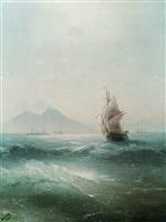 Ivan Aivazovsky  - Bilder Gemälde - The Bay of Naples, View of Vesuvius