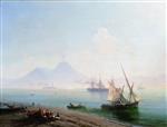 Ivan Aivazovsky  - Bilder Gemälde - The Coast of Naples. View of Vesuvius