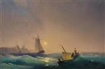 Ivan Aivazovsky  - Bilder Gemälde - The Departure from the Dutch Coast