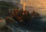 Ivan Aivazovsky  - Bilder Gemälde - The Disembarkation of Christopher Columbus with Companions on an American Island Named San Salvador
