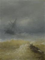 Ivan Aivazovsky  - Bilder Gemälde - The Lifeboat