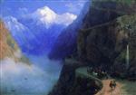 Ivan Aivazovsky  - Bilder Gemälde - The Mountain Road