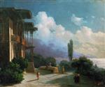 Ivan Aivazovsky  - Bilder Gemälde - The Outskirts of Yalta at Night