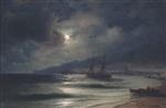 Ivan Aivazovsky  - Bilder Gemälde - The Seashore at Night