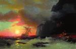 Ivan Aivazovsky  - Bilder Gemälde - The Shipwreck at Mount Athos