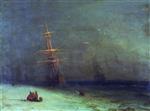 Ivan Aivazovsky  - Bilder Gemälde - The Storm on the North Sea