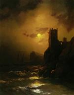 Ivan Aivazovsky  - Bilder Gemälde - Tower, Shipwreck