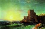 Ivan Aivazovsky  - Bilder Gemälde - Towers on a Rock, Bosphorus