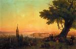 Ivan Aivazovsky  - Bilder Gemälde - View of Constantinople by Evening Light