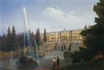 Ivan Aivazovsky  - Bilder Gemälde - View of the Big Cascade in Petergof and the Great Palace of Petergof