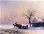 Ivan Aivazovsky  - Bilder Gemälde - Winter Scene in Little Russia