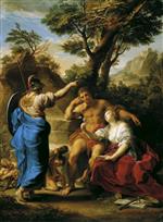Pompeo Girolamo Batoni - Bilder Gemälde - Hercules at the Crossroads